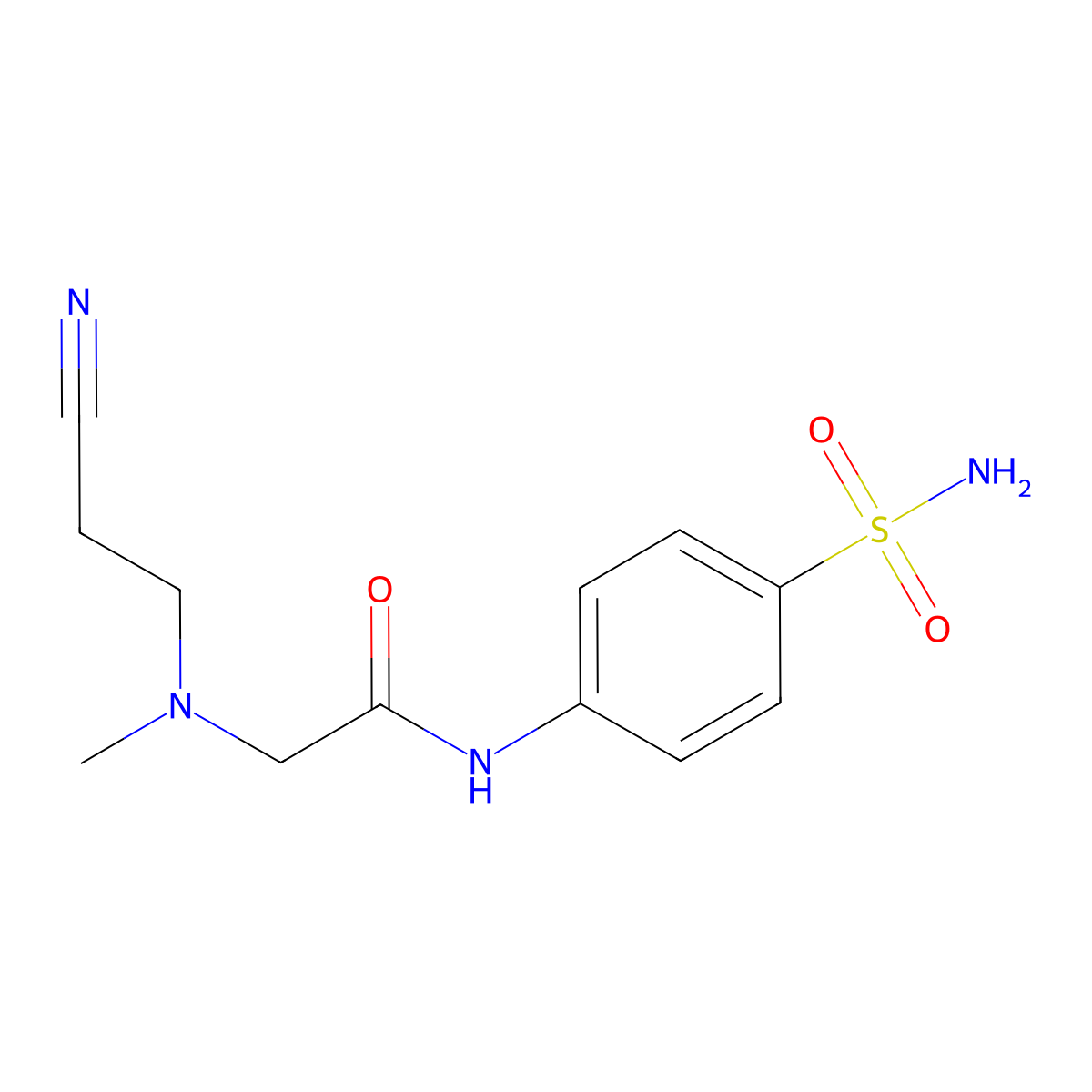 2-[2-cyanoethyl(methyl)amino]-N-(4-sulfamoylphenyl)acetamide molecular structure, CAS 329069-04-7