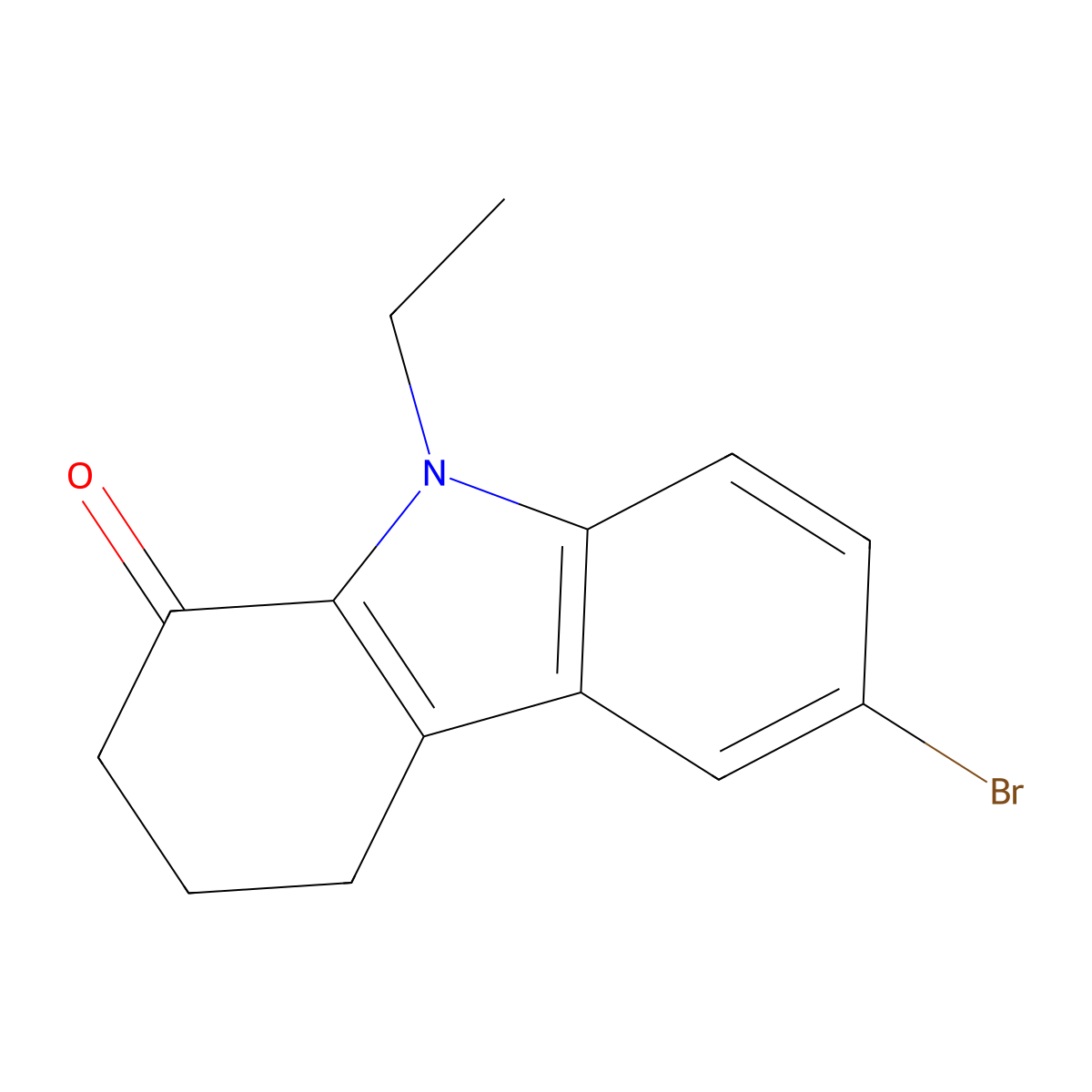 6-bromo-9-ethyl-3,4-dihydro-2H-carbazol-1-one molecular structure, CAS 329070-81-7