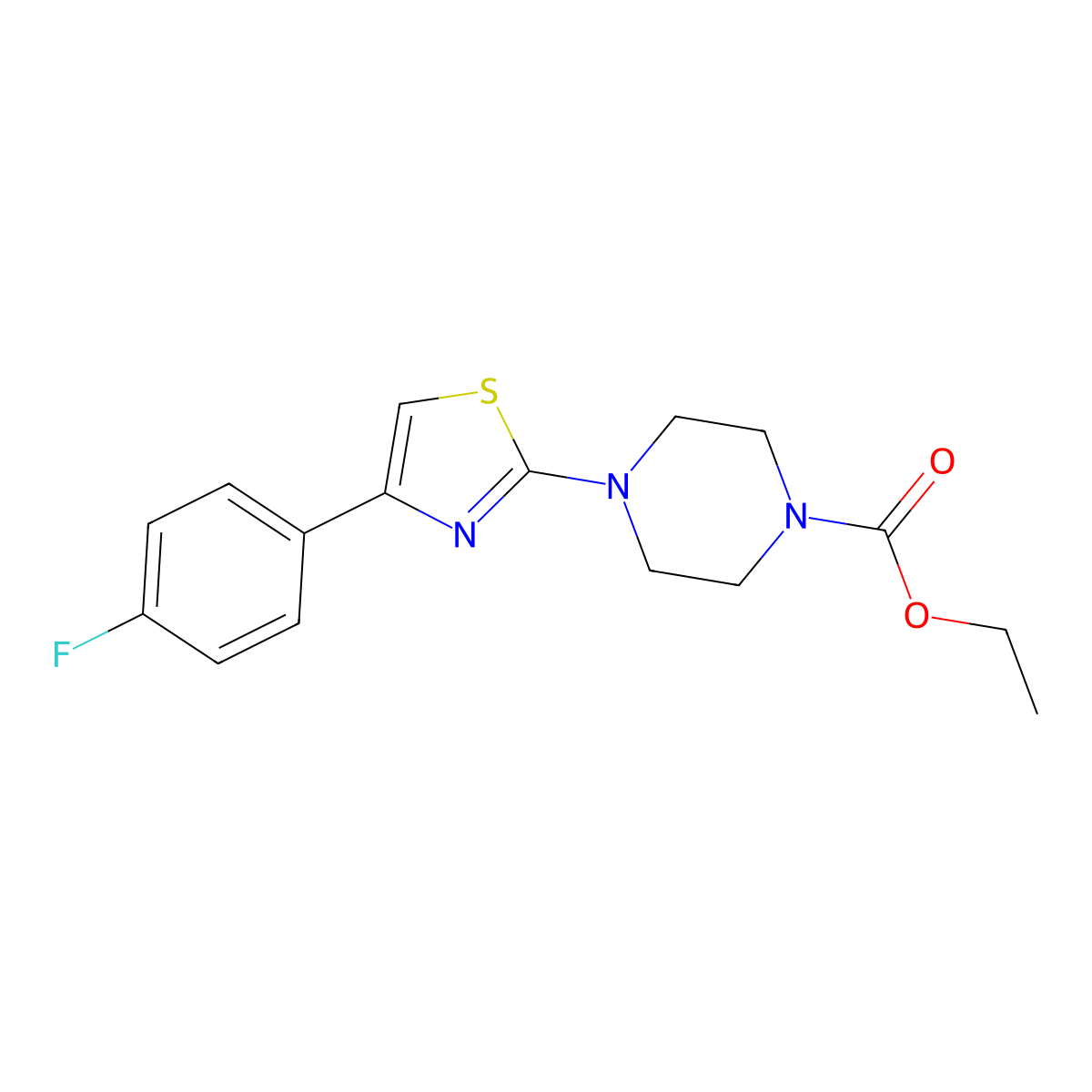 Ethyl 4-[4-(4-fluorophenyl)-1,3-thiazol-2-yl]-1-piperazinecarboxylate molecular structure, CAS 329071-76-3