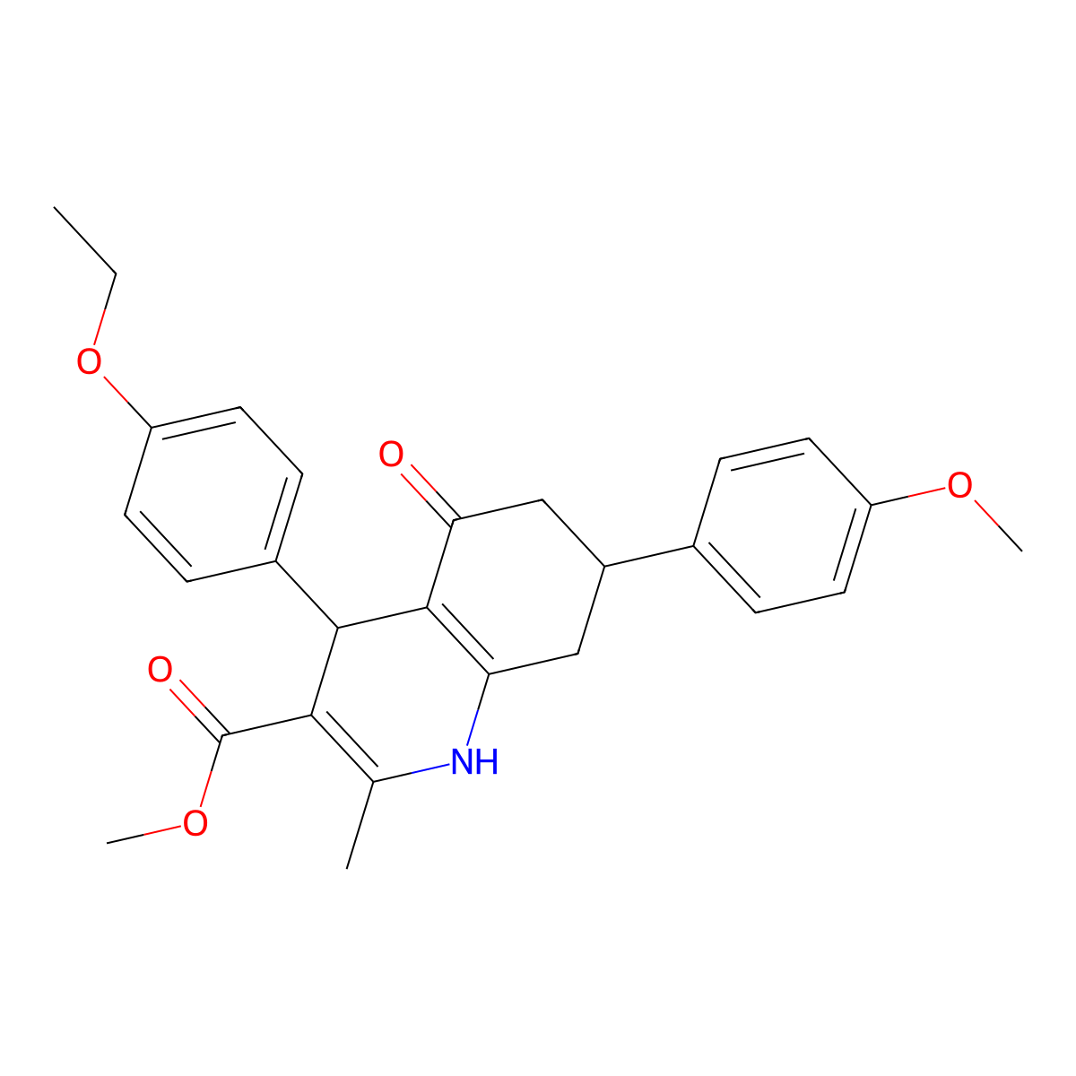 Methyl 4-(4-ethoxyphenyl)-7-(4-methoxyphenyl)-2-methyl-5-oxo-1,4,5,6,7,8-hexahydroquinoline-3-carboxylate molecular structure, CAS 329072-16-4