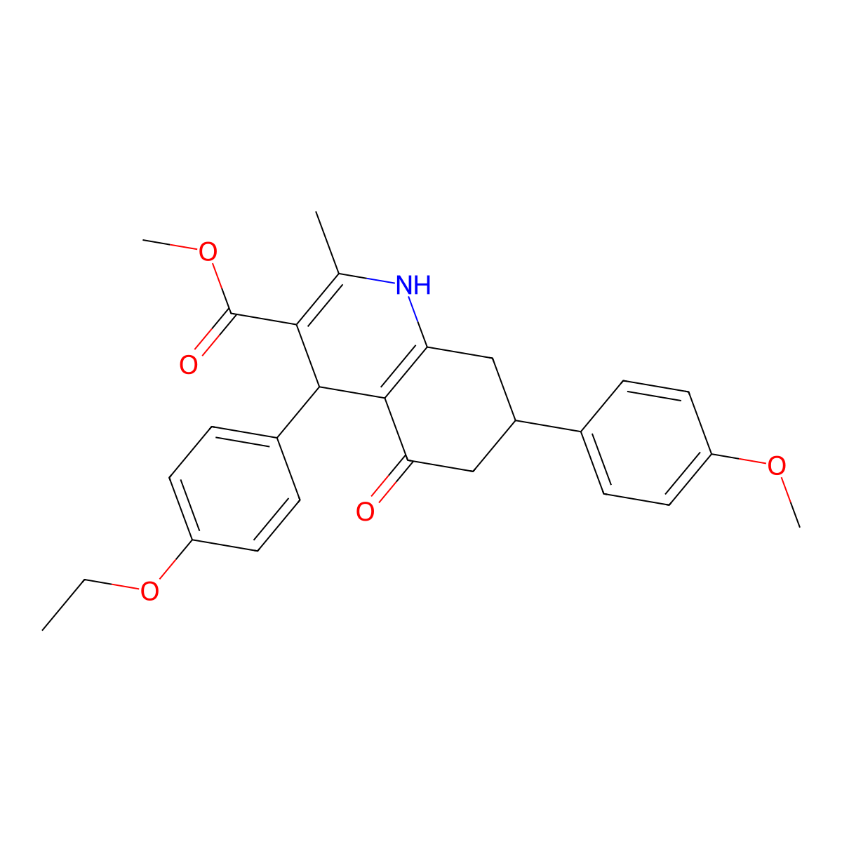 Methyl 4-(4-ethoxyphenyl)-7-(4-methoxyphenyl)-2-methyl-5-oxo-1,4,5,6,7,8-hexahydroquinoline-3-carboxylate molecular structure, CAS 329072-16-4