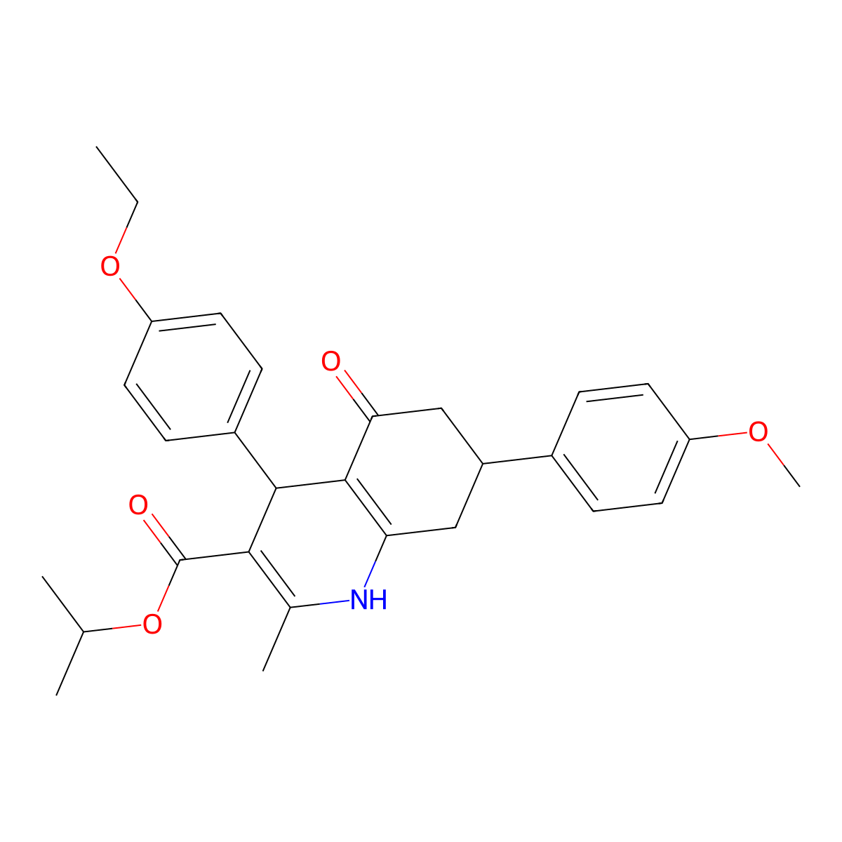 Propan-2-yl 4-(4-ethoxyphenyl)-7-(4-methoxyphenyl)-2-methyl-5-oxo-1,4,5,6,7,8-hexahydroquinoline-3-carboxylate molecular structure, CAS 329072-47-1