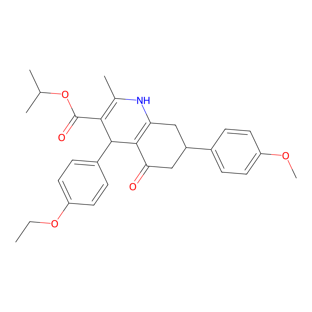 Propan-2-yl 4-(4-ethoxyphenyl)-7-(4-methoxyphenyl)-2-methyl-5-oxo-1,4,5,6,7,8-hexahydroquinoline-3-carboxylate molecular structure, CAS 329072-47-1