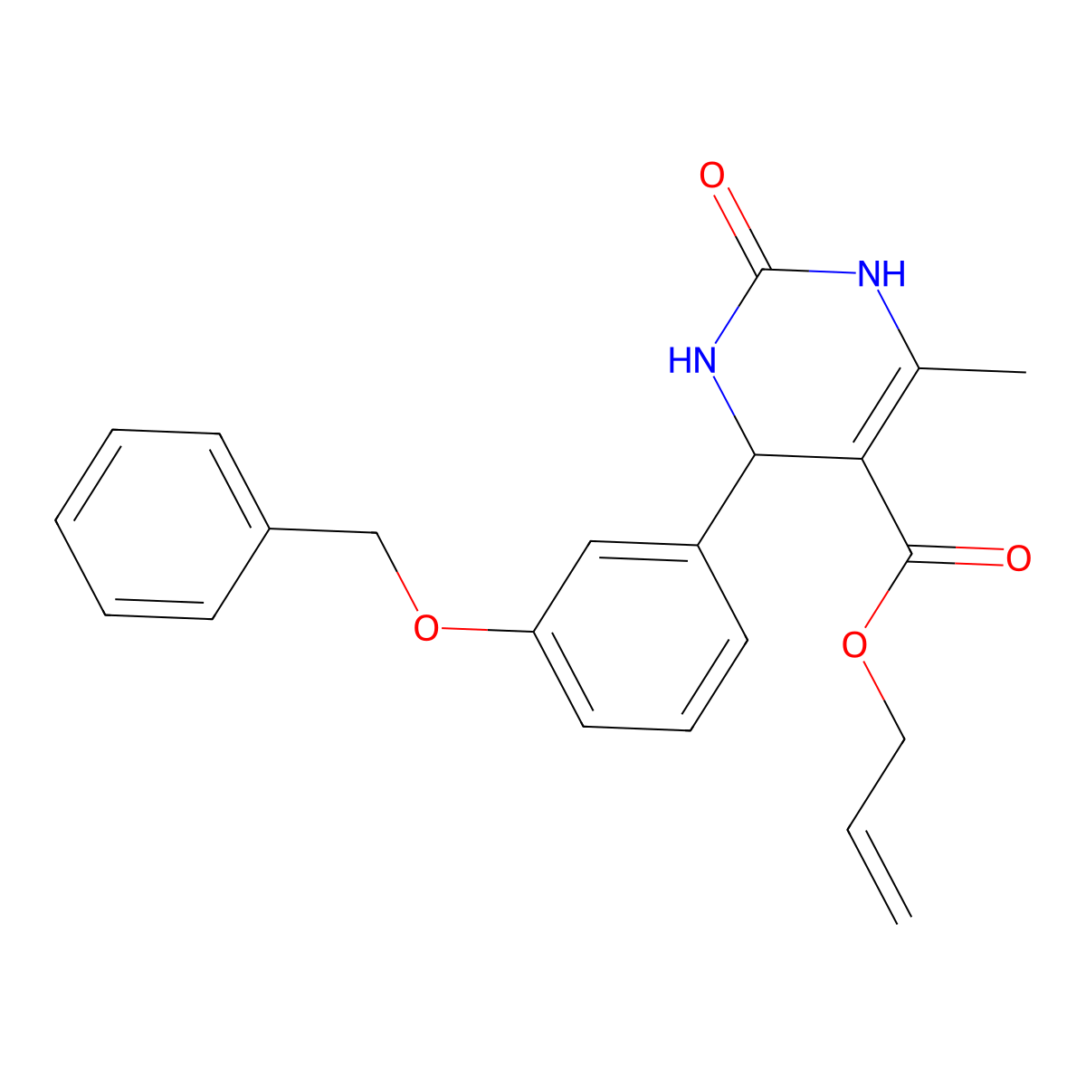 Prop-2-en-1-yl 4-[3-(benzyloxy)phenyl]-6-methyl-2-oxo-1,2,3,4-tetrahydropyrimidine-5-carboxylate molecular structure, CAS 329072-61-9