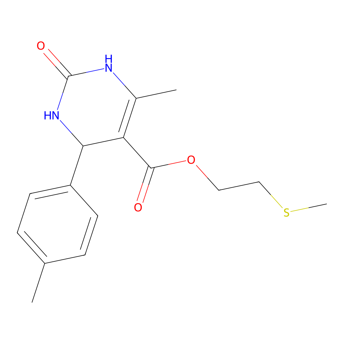 2-(Methylsulfanyl)ethyl 6-methyl-4-(4-methylphenyl)-2-oxo-1,2,3,4-tetrahydropyrimidine-5-carboxylate molecular structure, CAS 329072-67-5