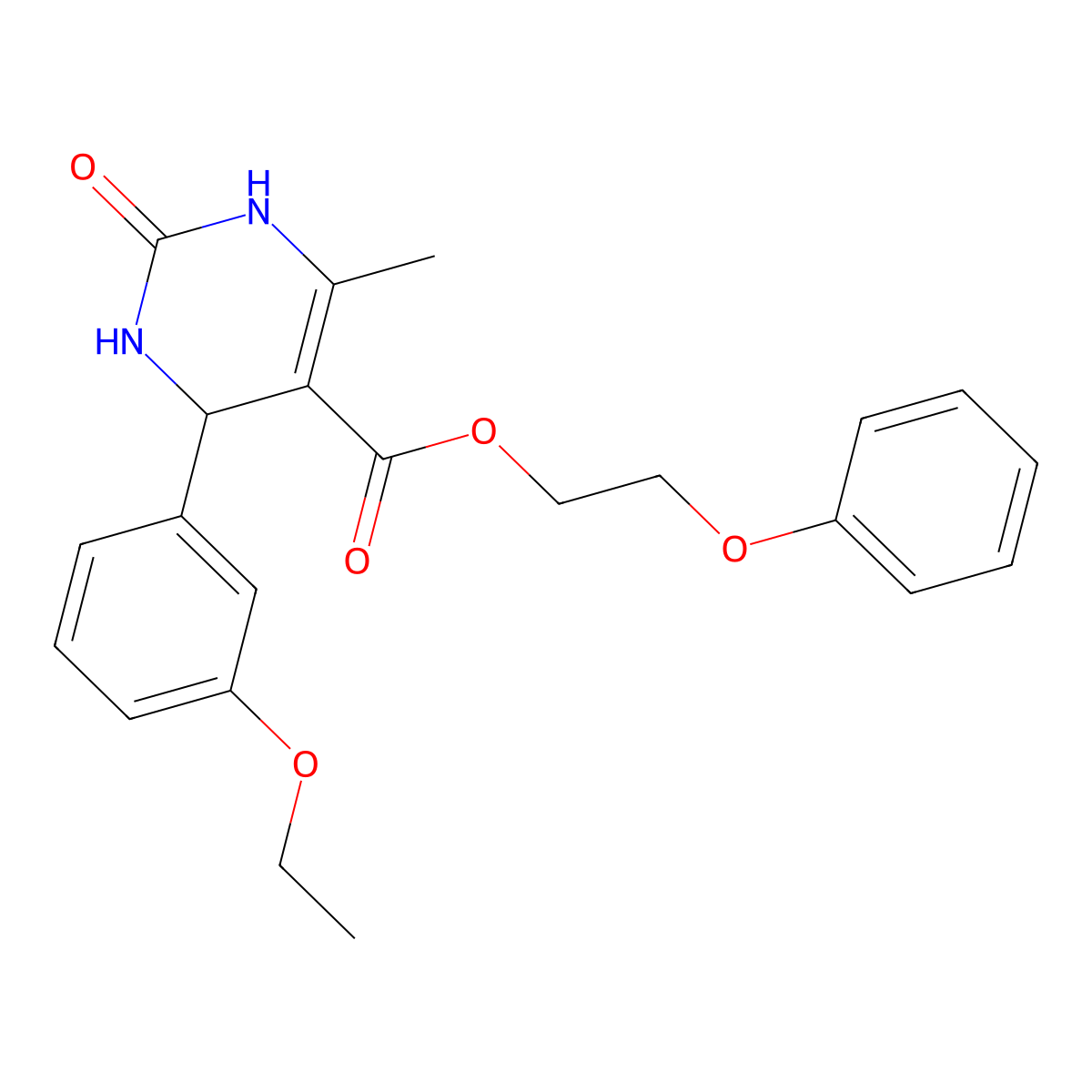 2-Phenoxyethyl 4-(3-ethoxyphenyl)-6-methyl-2-oxo-1,2,3,4-tetrahydropyrimidine-5-carboxylate molecular structure, CAS 329073-04-3