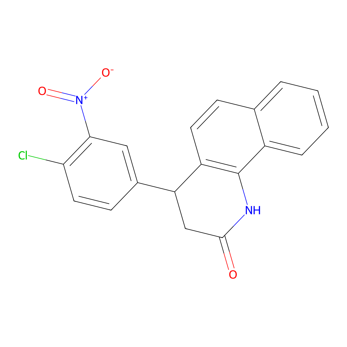 4-(4-chloro-3-nitrophenyl)-3,4-dihydrobenzo[h]quinolin-2(1H)-one molecular structure, CAS 329073-97-4