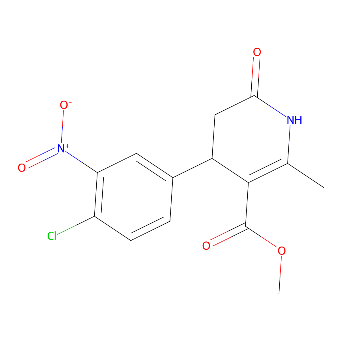 Methyl 4-(4-chloro-3-nitrophenyl)-2-methyl-6-oxo-1,4,5,6-tetrahydropyridine-3-carboxylate molecular structure, CAS 329074-25-1