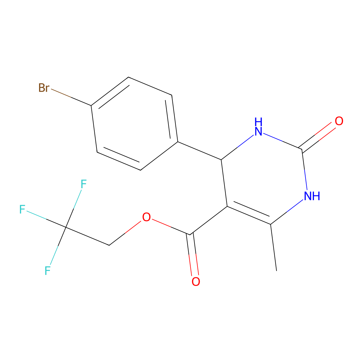 2,2,2-Trifluoroethyl 4-(4-bromophenyl)-6-methyl-2-oxo-1,2,3,4-tetrahydropyrimidine-5-carboxylate molecular structure, CAS 329074-38-6