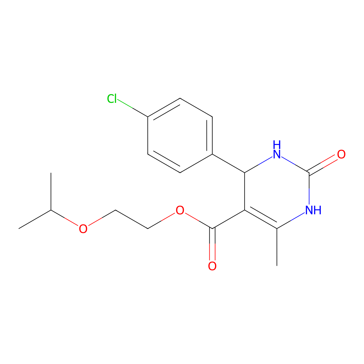 2-(Propan-2-yloxy)ethyl 4-(4-chlorophenyl)-6-methyl-2-oxo-1,2,3,4-tetrahydropyrimidine-5-carboxylate molecular structure, CAS 329074-40-0