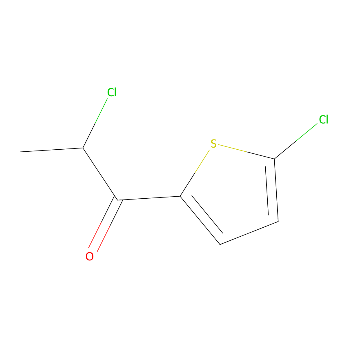 2-Chloro-1-(5-chlorothiophen-2-yl)propan-1-one molecular structure, CAS 329076-93-9