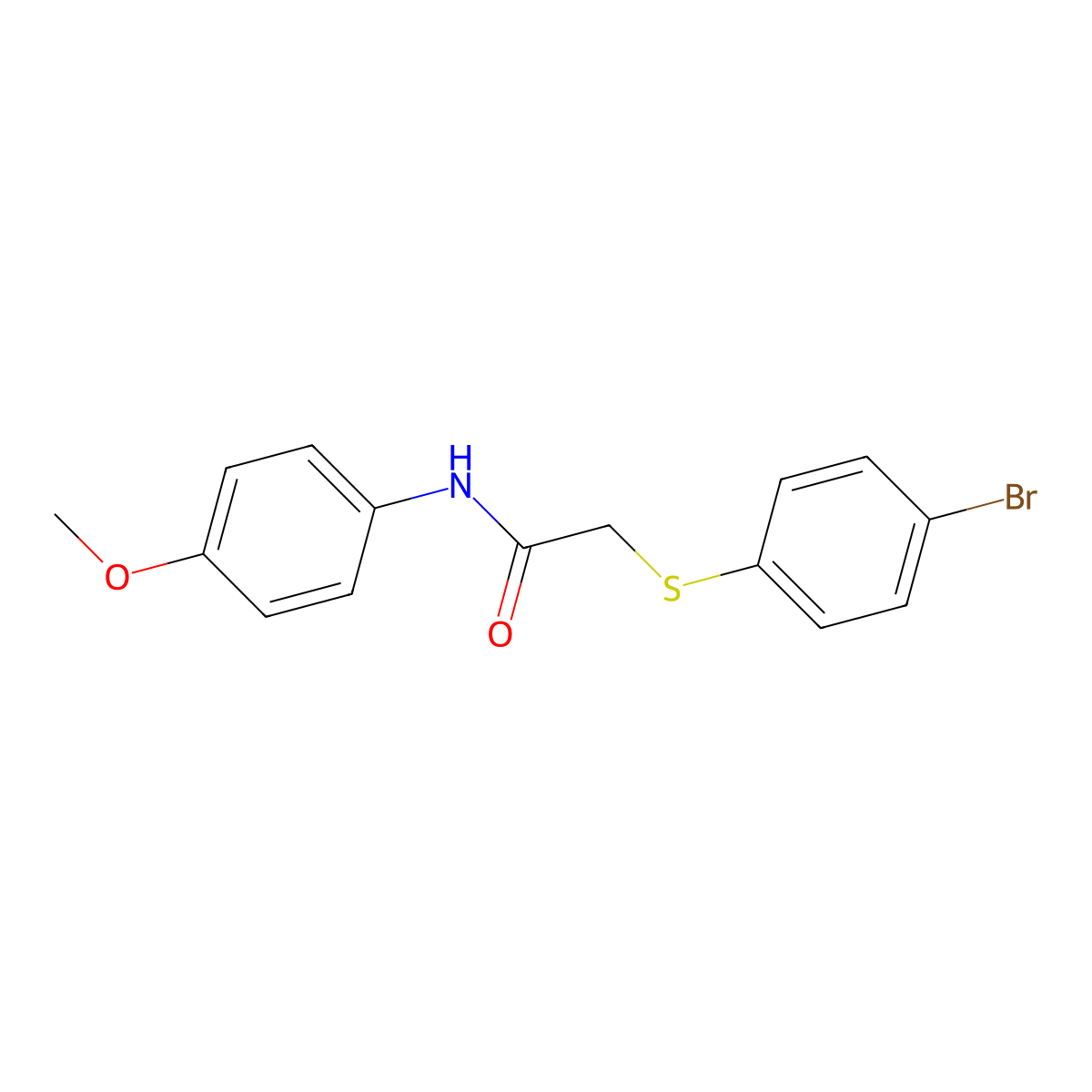 2-[(4-bromophenyl)sulfanyl]-N-(4-methoxyphenyl)acetamide molecular structure, CAS 329078-47-9
