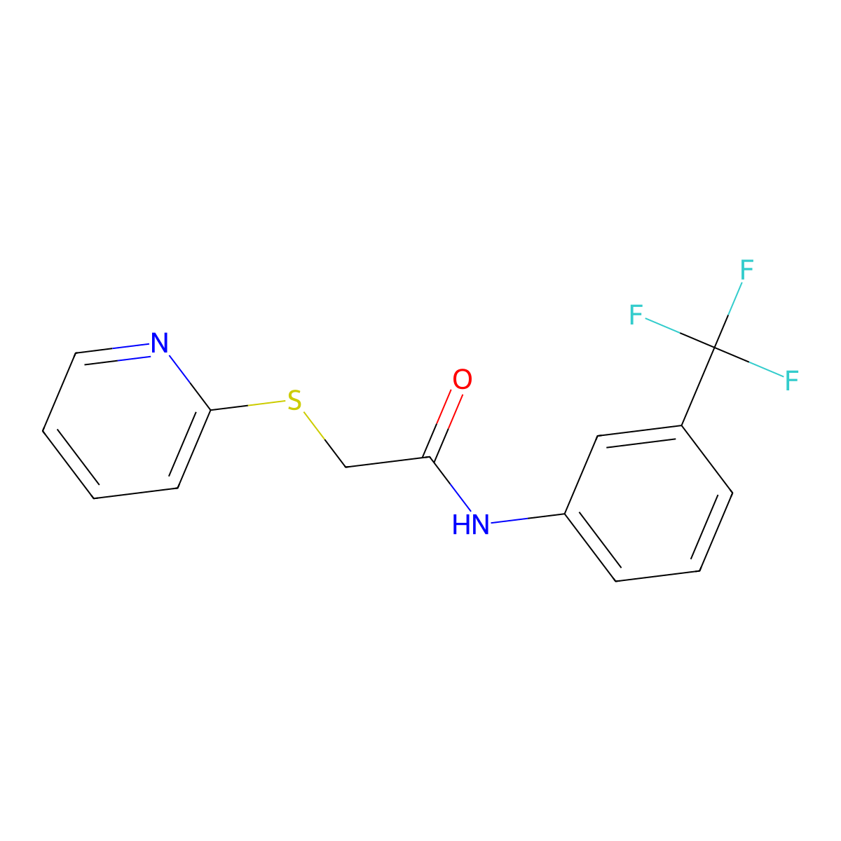 2-(pyridin-2-ylsulfanyl)-N-[3-(trifluoromethyl)phenyl]acetamide molecular structure, CAS 329078-50-4