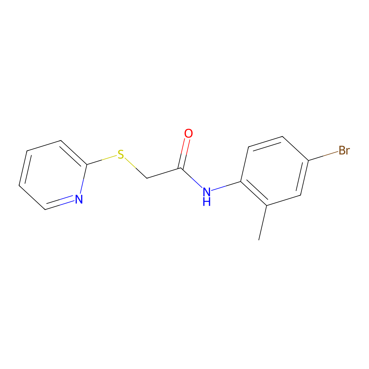 N-(4-bromo-2-methylphenyl)-2-(pyridin-2-ylsulfanyl)acetamide molecular structure, CAS 329078-56-0