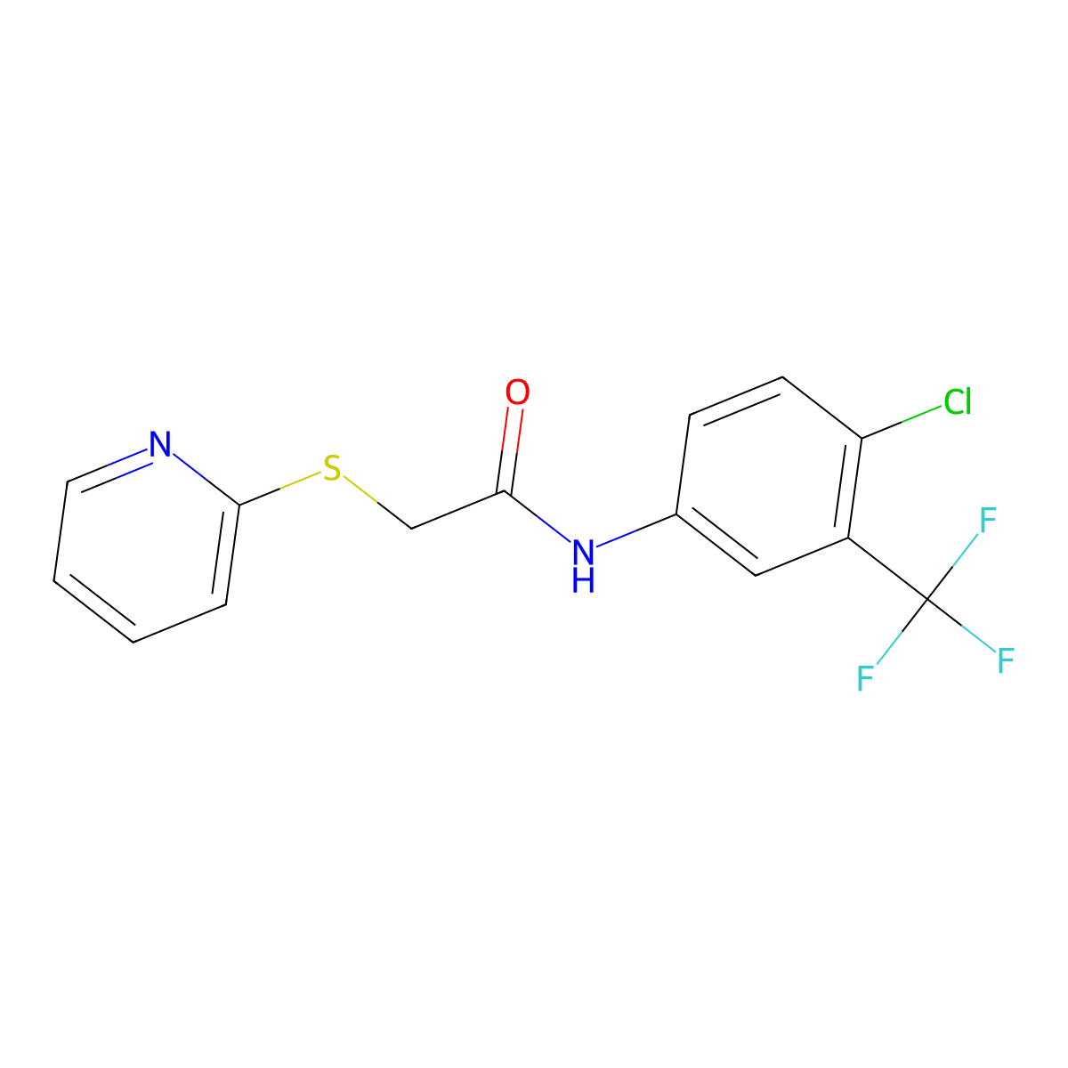 N-[4-chloro-3-(trifluoromethyl)phenyl]-2-(2-pyridylthio)acetamide molecular structure, CAS 329078-60-6