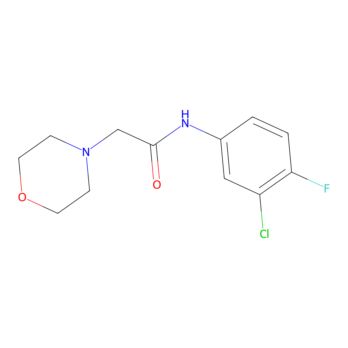 N-(3-chloro-4-fluorophenyl)-2-(morpholin-4-yl)acetamide molecular structure, CAS 329078-62-8