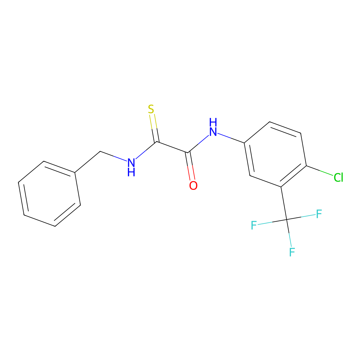 2-(benzylamino)-N-[4-chloro-3-(trifluoromethyl)phenyl]-2-thioxoacetamide molecular structure, CAS 329078-63-9