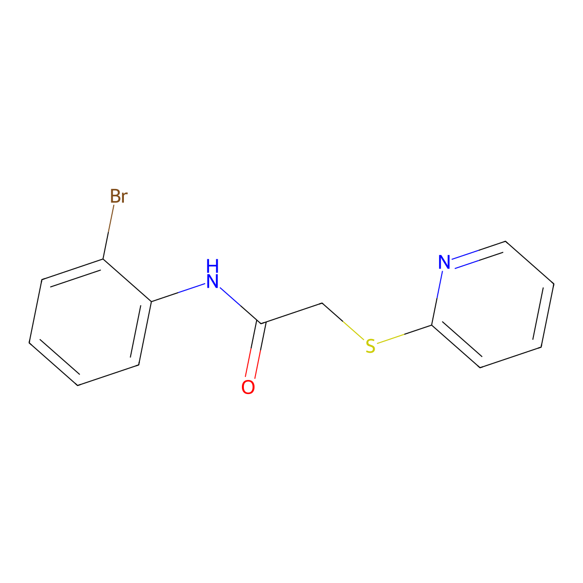 N-(2-bromophenyl)-2-(pyridin-2-ylsulfanyl)acetamide molecular structure, CAS 329078-68-4