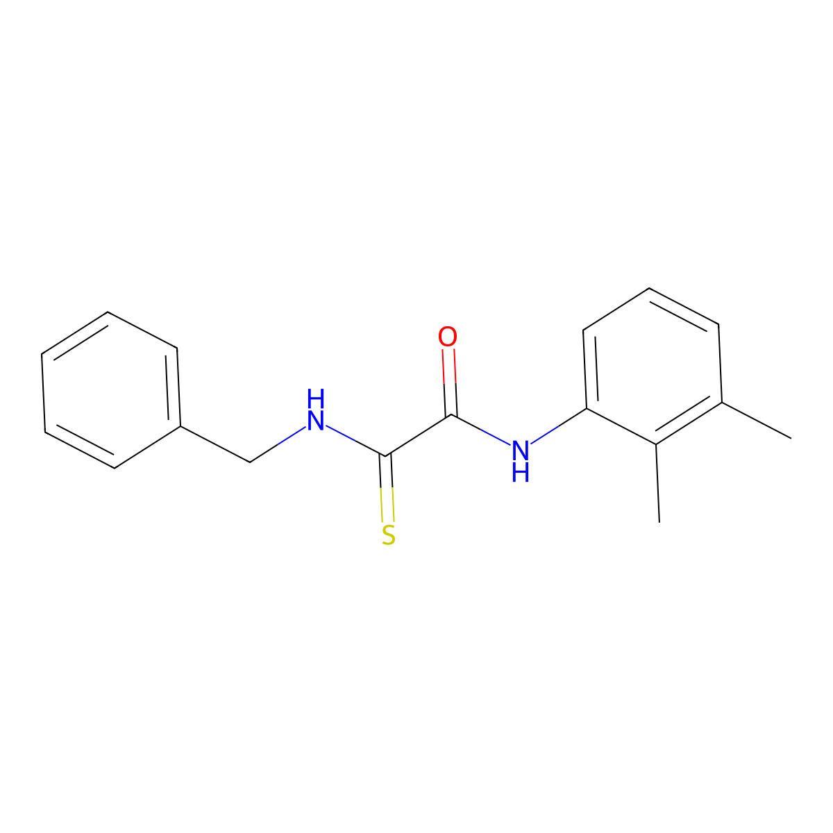 2-(benzylamino)-N-(2,3-dimethylphenyl)-2-thioxoacetamide molecular structure, CAS 329078-70-8