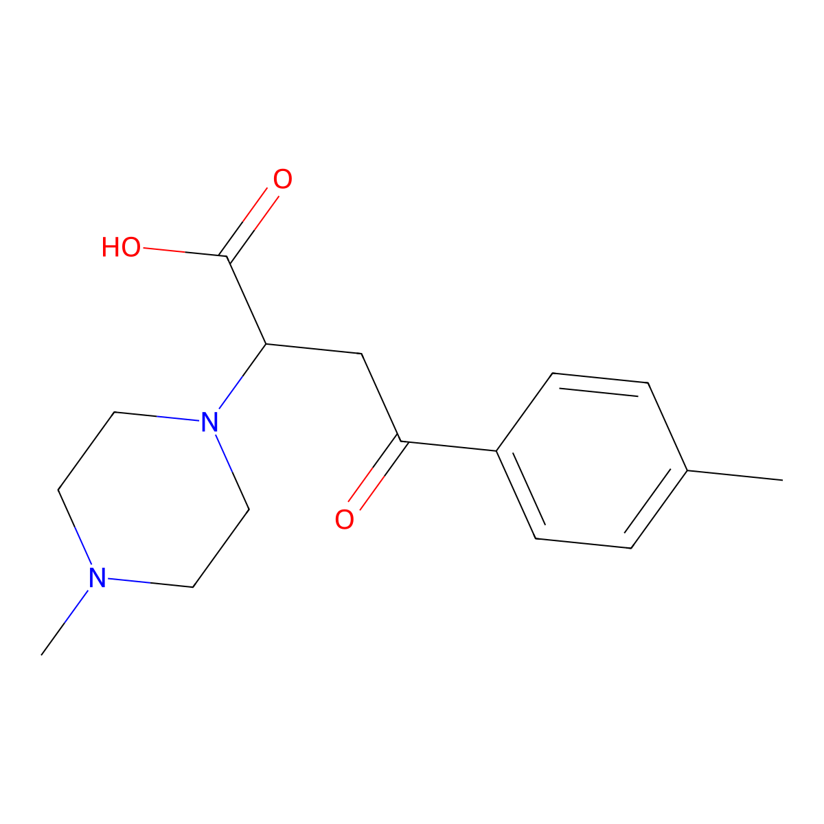 4-(4-Methylphenyl)-2-(4-methylpiperazin-1-yl)-4-oxobutanoic acid molecular structure, CAS 329078-79-7