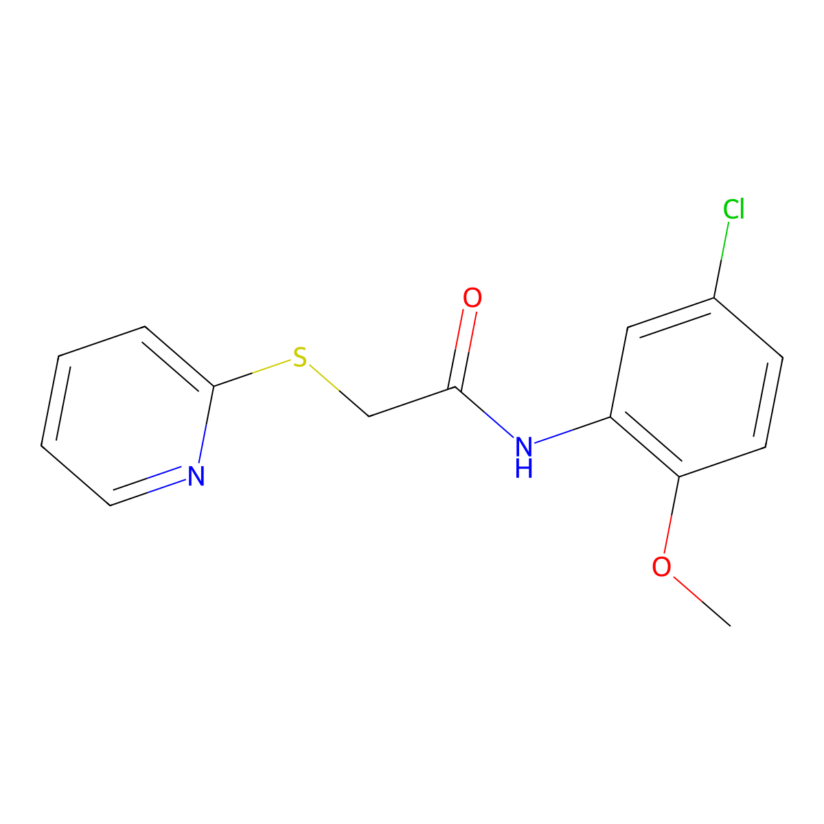 N-(5-chloro-2-methoxyphenyl)-2-(pyridin-2-ylsulfanyl)acetamide molecular structure, CAS 329078-81-1