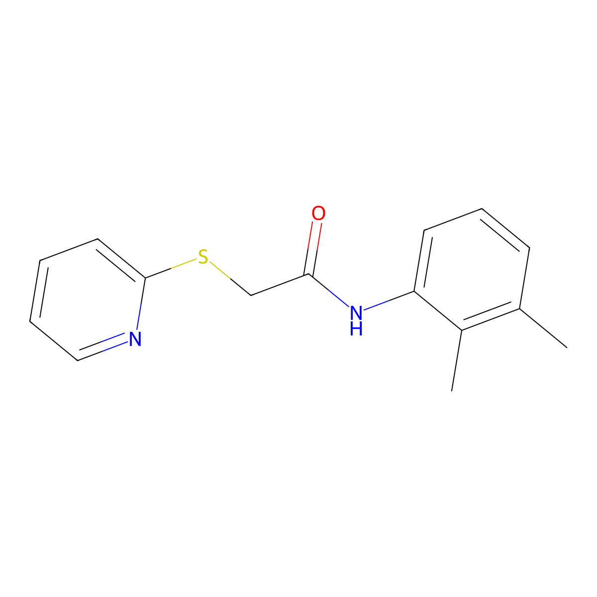 N-(2,3-dimethylphenyl)-2-(pyridin-2-ylsulfanyl)acetamide molecular structure, CAS 329078-82-2