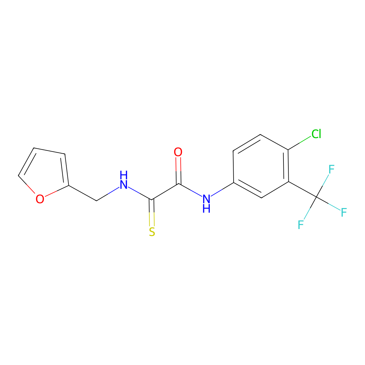 N-[4-chloro-3-(trifluoromethyl)phenyl]-2-[(2-furylmethyl)amino]-2-thioxoacetamide molecular structure, CAS 329078-89-9