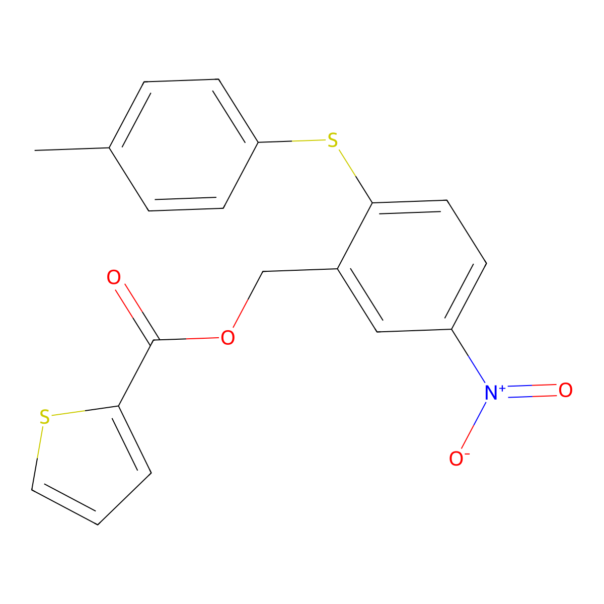 2-[(4-Methylphenyl)sulfanyl]-5-nitrobenzyl 2-thiophenecarboxylate molecular structure, CAS 329078-99-1