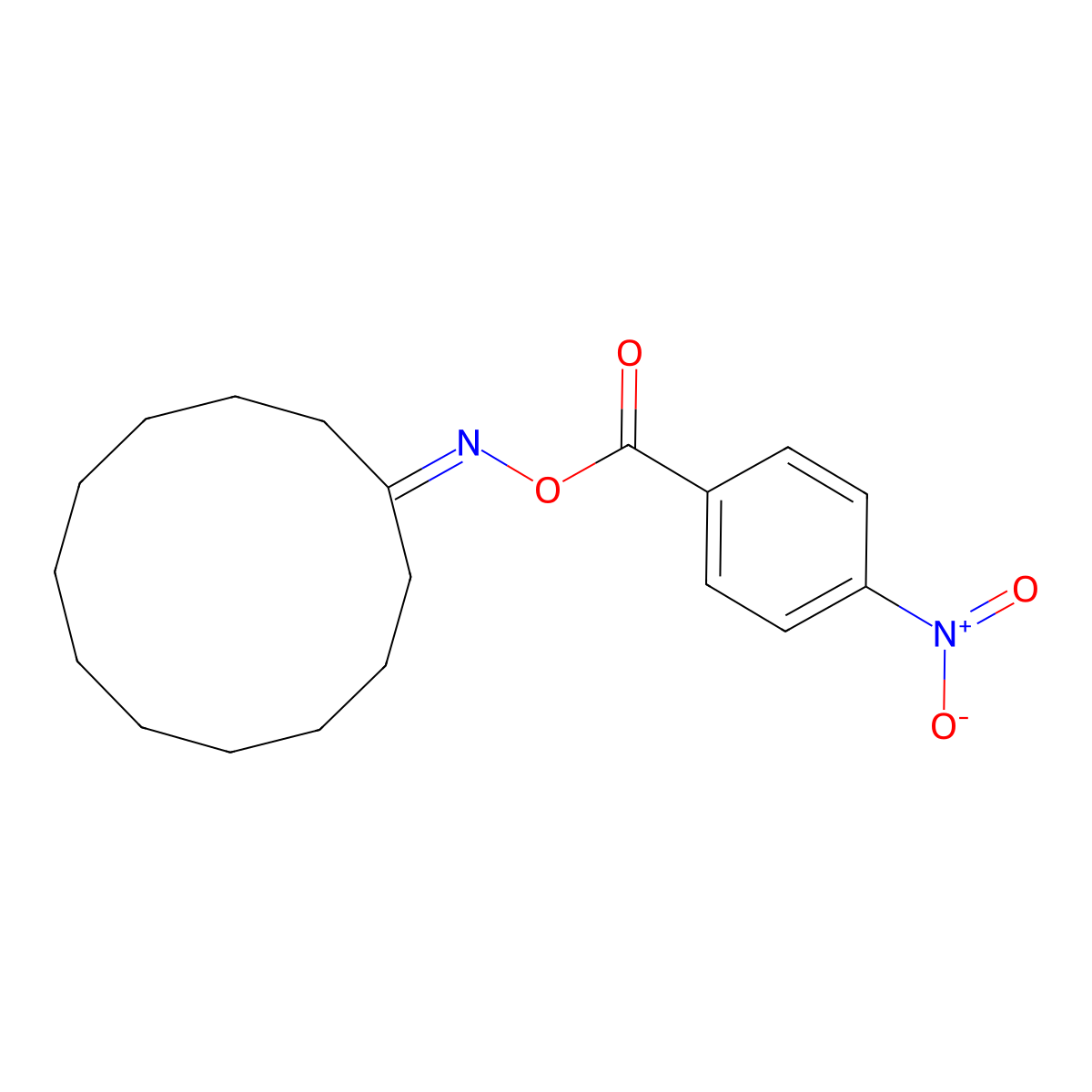 1-{[(4-Nitrobenzoyl)oxy]imino}cyclododecane molecular structure, CAS 329079-04-1