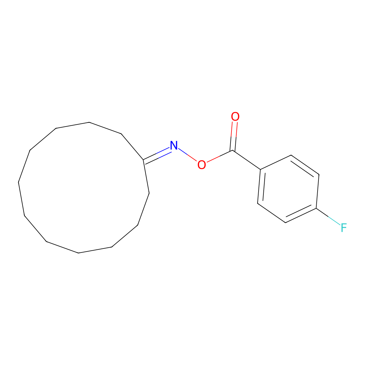 (Cyclododecylideneamino) 4-fluorobenzoate molecular structure, CAS 329079-10-9