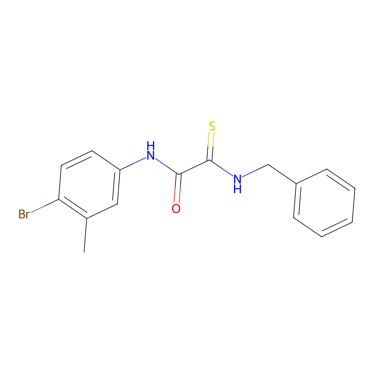 2-(benzylamino)-N-(4-bromo-3-methylphenyl)-2-sulfanylideneacetamide molecular structure, CAS 329079-16-5
