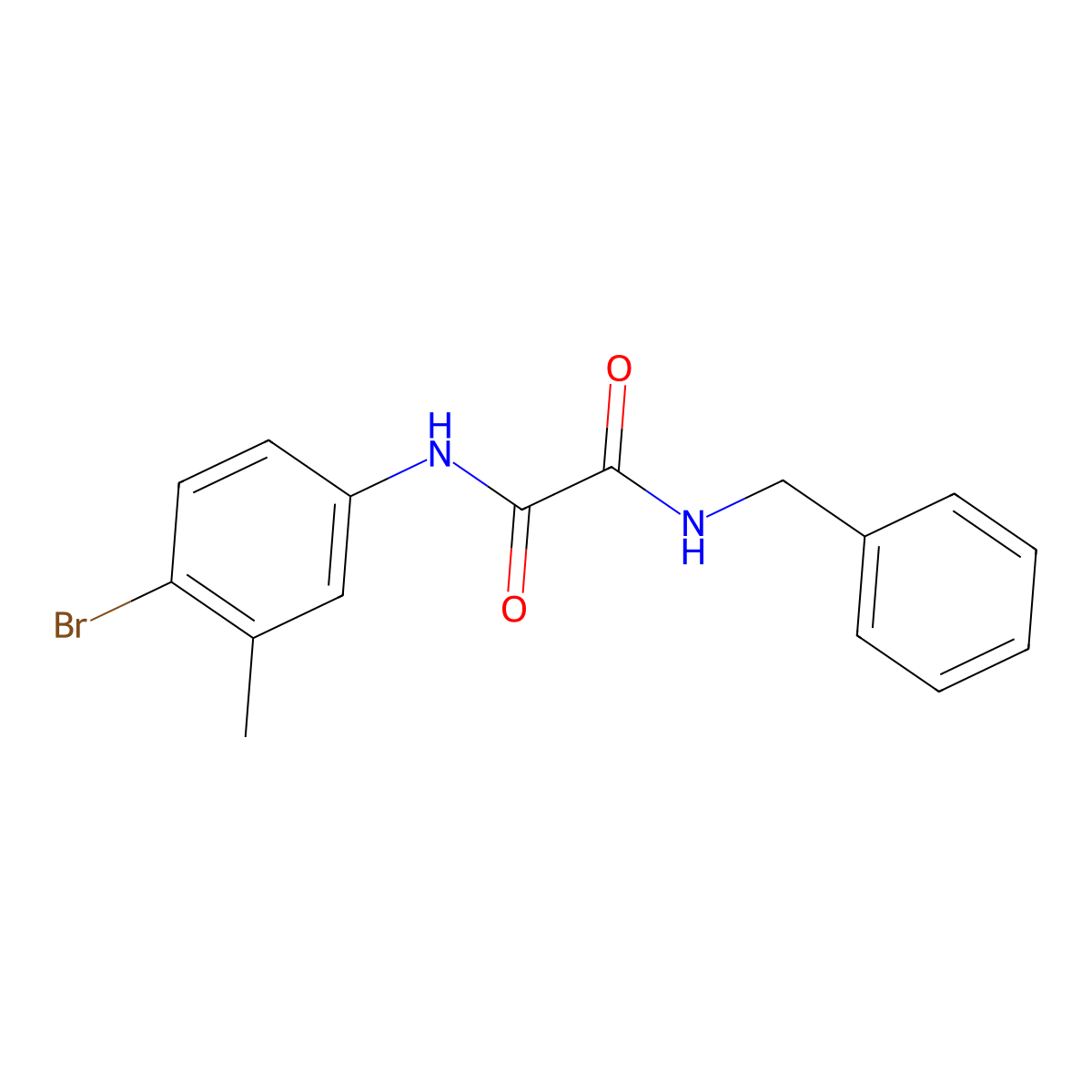 N-benzyl-N'-(4-bromo-3-methylphenyl)ethanediamide molecular structure, CAS 329079-17-6