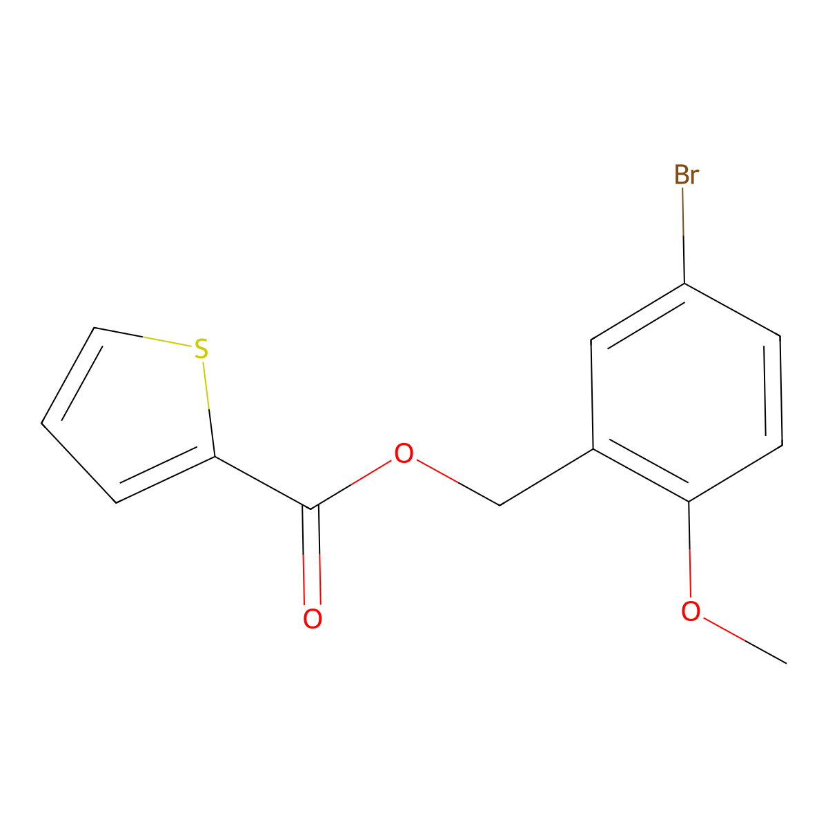 5-Bromo-2-methoxybenzyl 2-thiophenecarboxylate molecular structure, CAS 329079-19-8