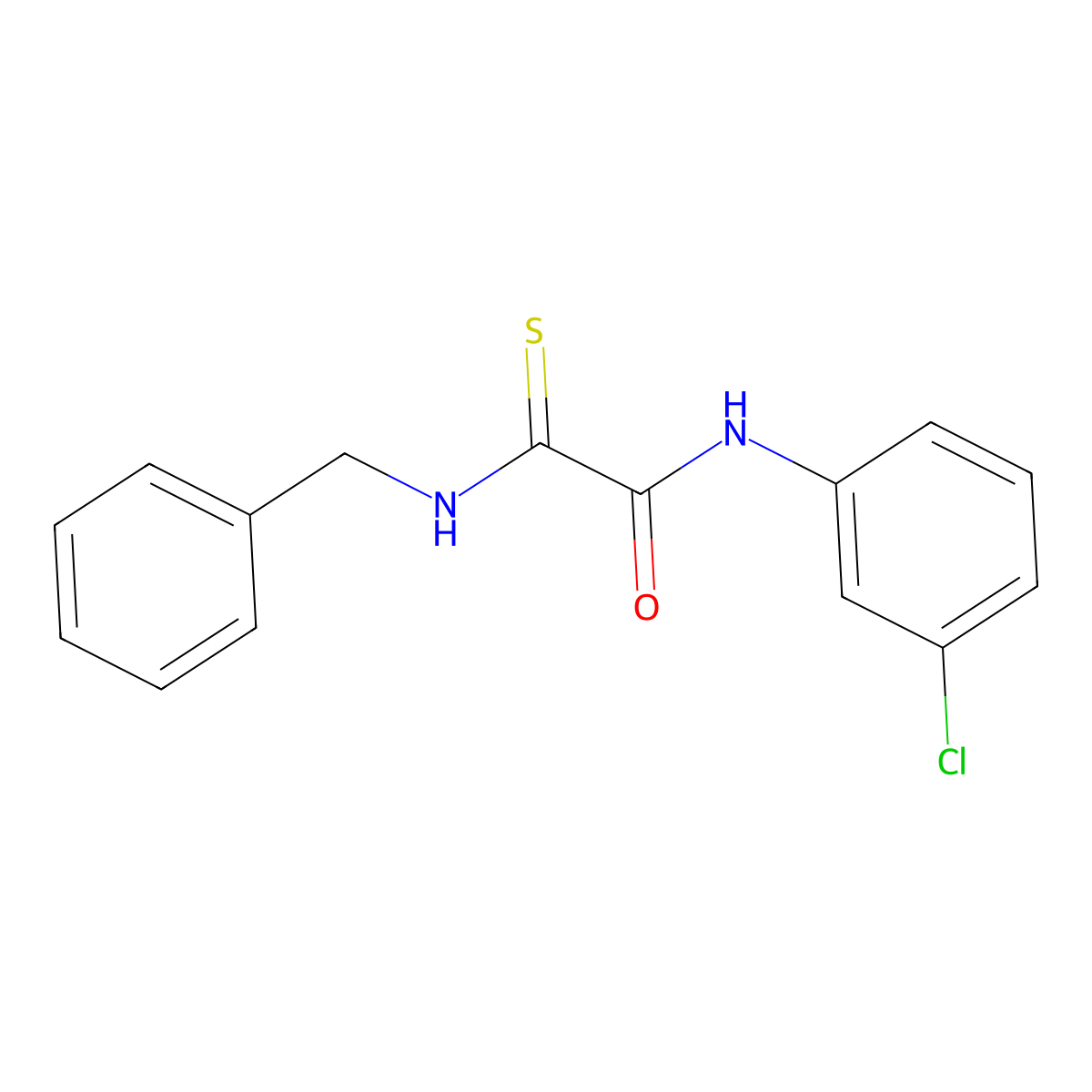 2-(benzylamino)-N-(3-chlorophenyl)-2-sulfanylideneacetamide molecular structure, CAS 329079-21-2