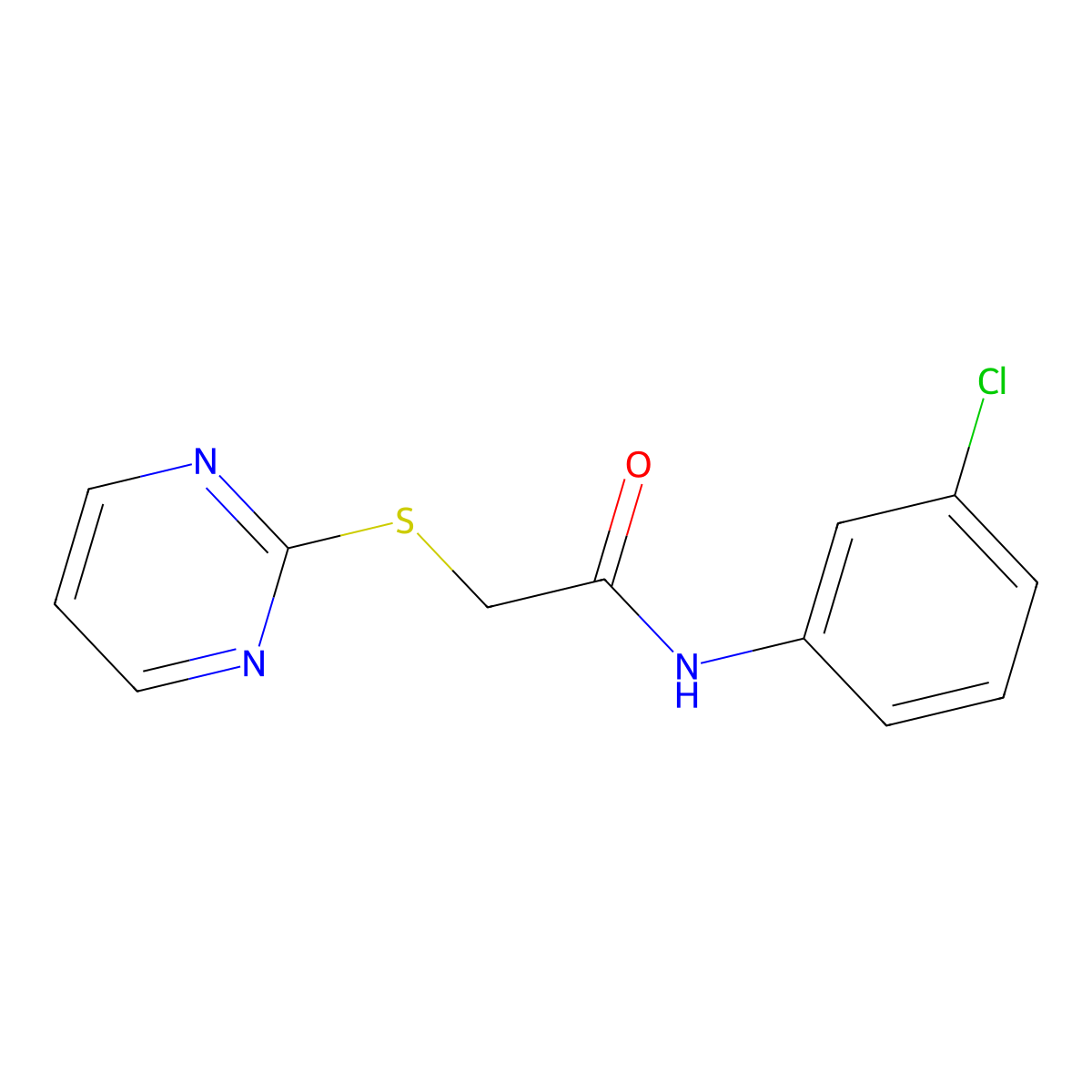 N-(3-chlorophenyl)-2-(2-pyrimidinylsulfanyl)acetamide molecular structure, CAS 329079-22-3