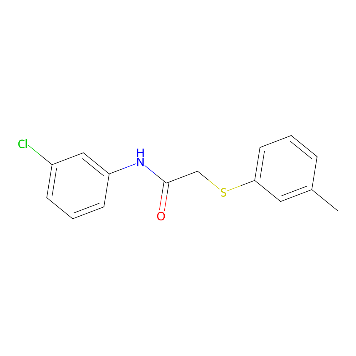 N-(3-chlorophenyl)-2-[(3-methylphenyl)sulfanyl]acetamide molecular structure, CAS 329079-28-9