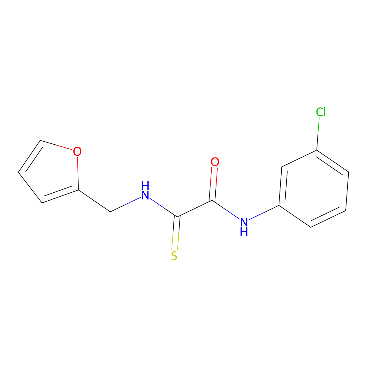 N-(3-chlorophenyl)-2-[(2-furylmethyl)amino]-2-thioxoacetamide molecular structure, CAS 329079-30-3