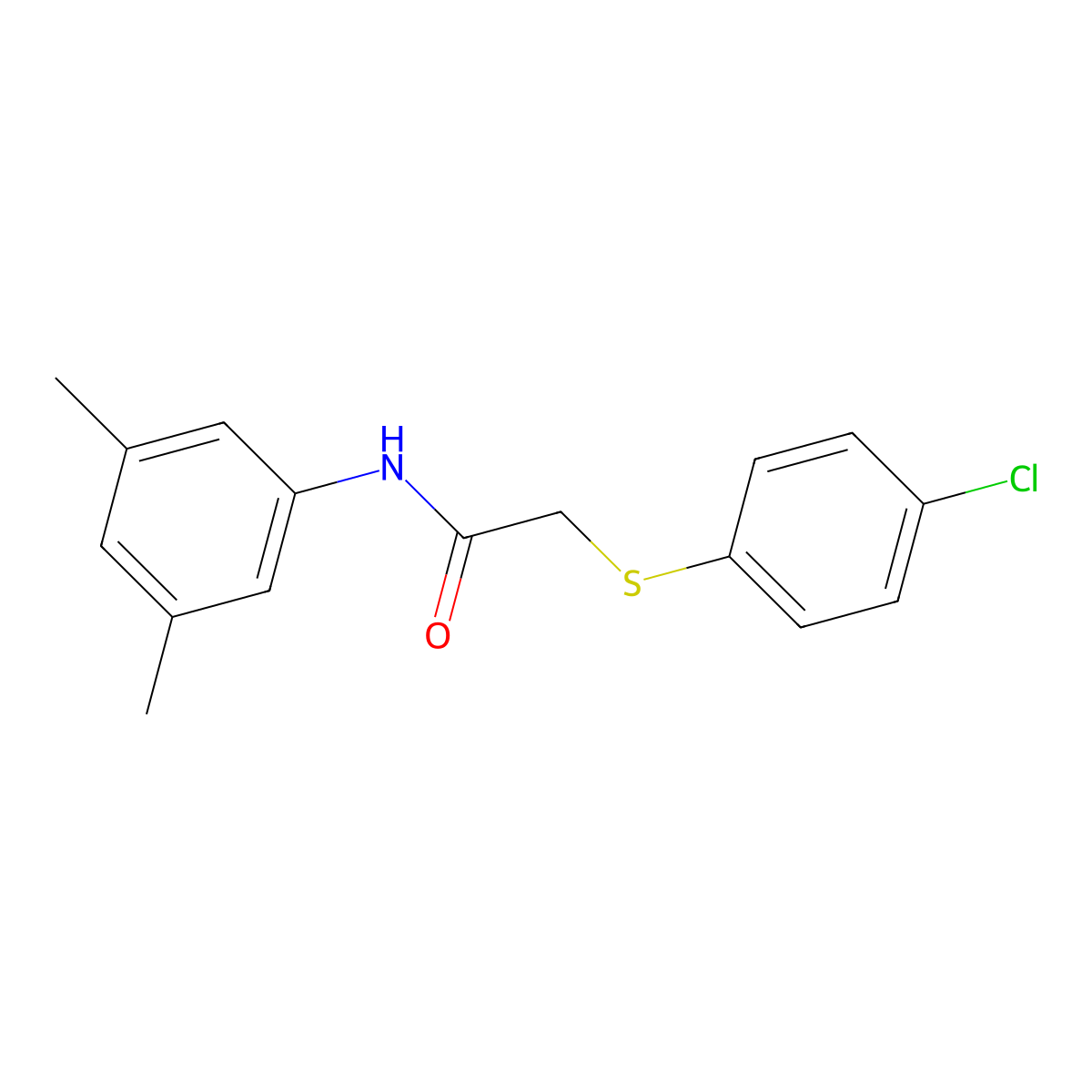 2-[(4-chlorophenyl)sulfanyl]-N-(3,5-dimethylphenyl)acetamide molecular structure, CAS 329079-39-2