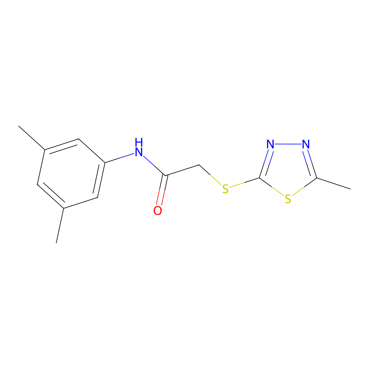 N-(3,5-dimethylphenyl)-2-[(5-methyl-1,3,4-thiadiazol-2-yl)sulfanyl]acetamide molecular structure, CAS 329079-42-7
