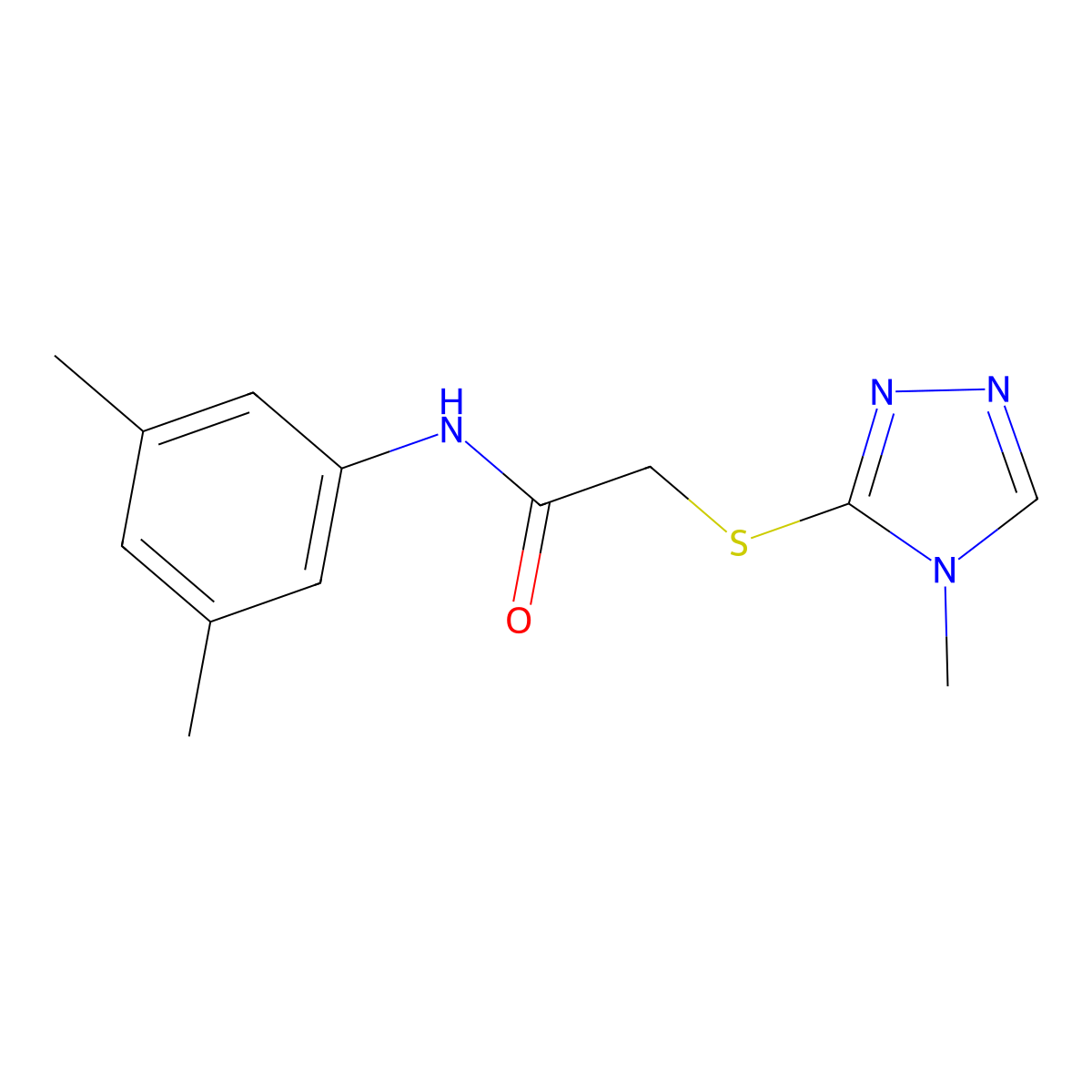N-(3,5-dimethylphenyl)-2-[(4-methyl-4H-1,2,4-triazol-3-yl)sulfanyl]acetamide molecular structure, CAS 329079-43-8