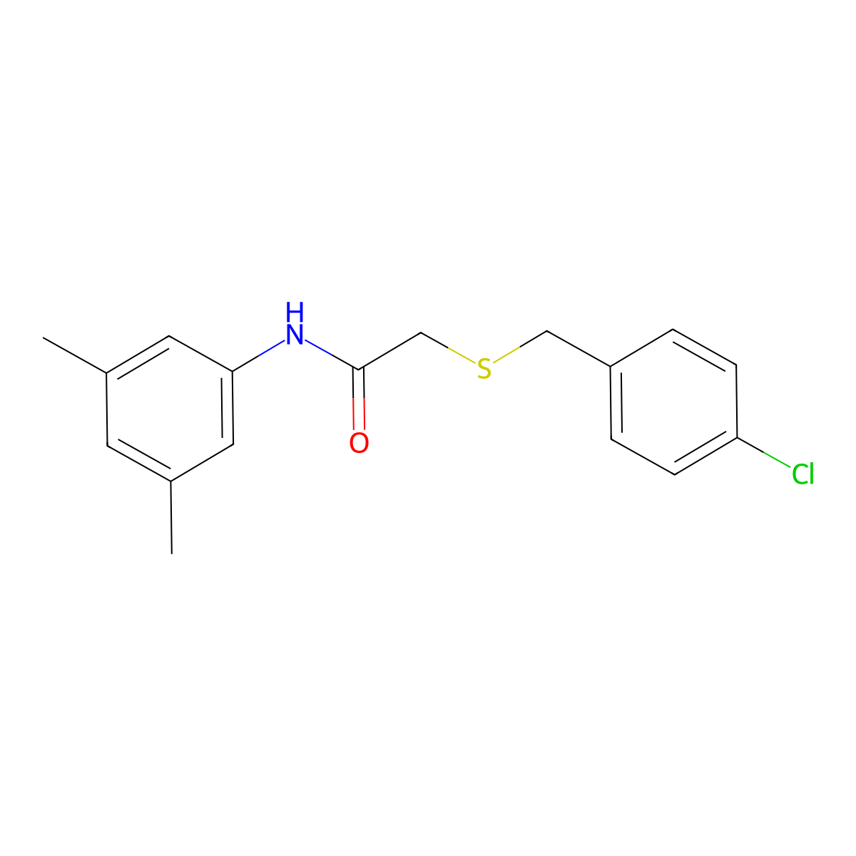 2-[(4-chlorobenzyl)sulfanyl]-N-(3,5-dimethylphenyl)acetamide molecular structure, CAS 329079-48-3