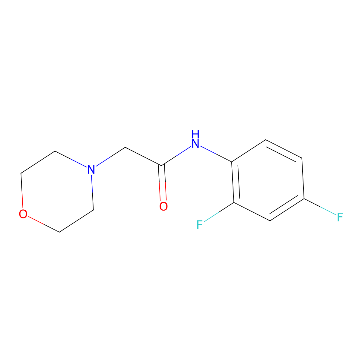 N-(2,4-difluorophenyl)-2-(morpholin-4-yl)acetamide molecular structure, CAS 329079-50-7