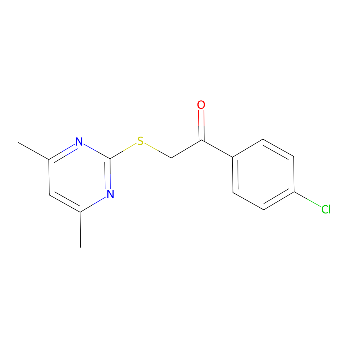 1-(4-Chlorophenyl)-2-[(4,6-dimethylpyrimidin-2-yl)sulfanyl]ethan-1-one molecular structure, CAS 329079-58-5
