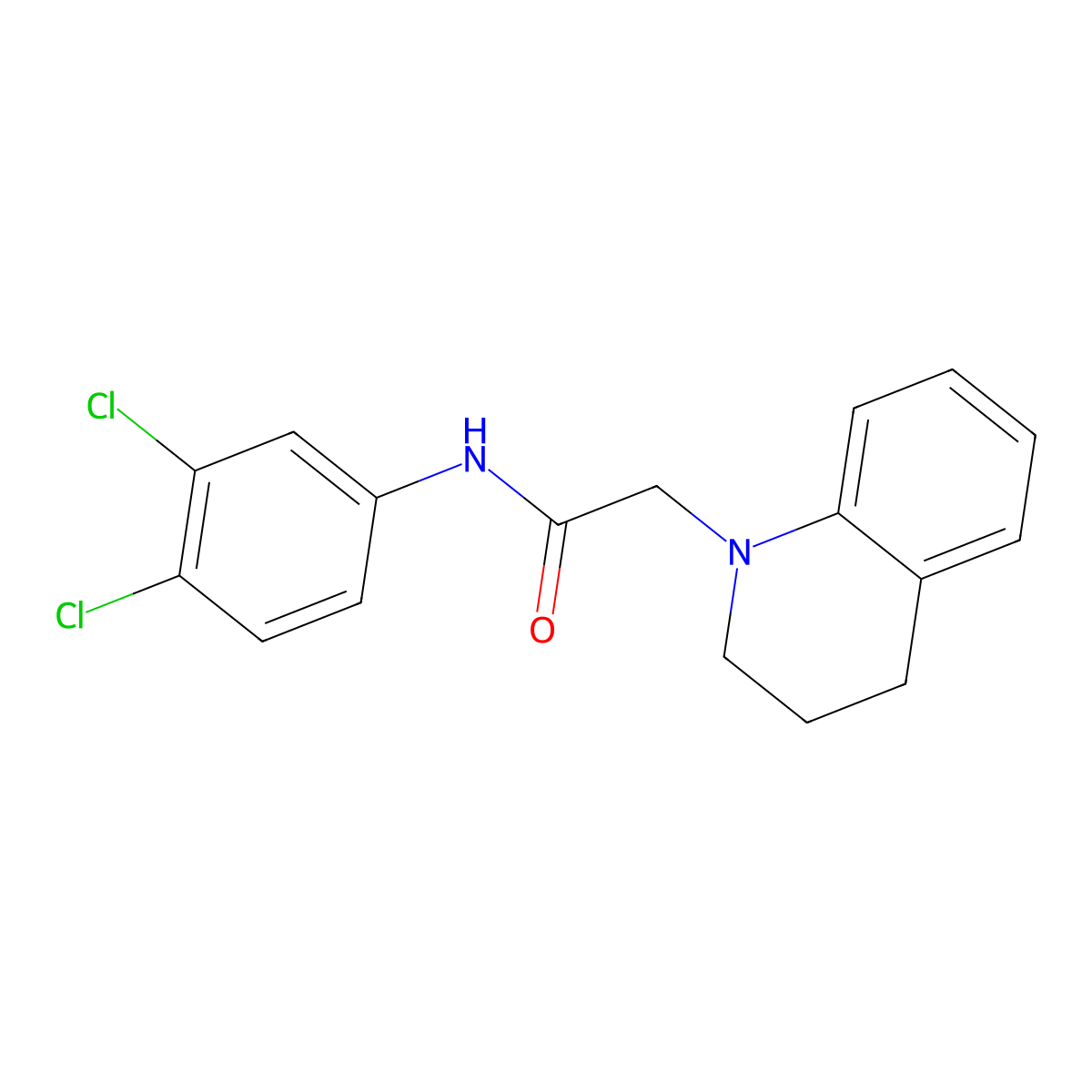 N-(3,4-Dichlorophenyl)-2-(1,2,3,4-tetrahydroquinolyl)ethanamide molecular structure, CAS 329079-65-4