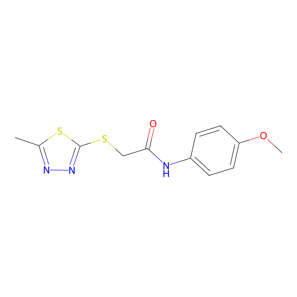 N-(4-methoxyphenyl)-2-[(5-methyl-1,3,4-thiadiazol-2-yl)sulfanyl]acetamide molecular structure, CAS 329079-69-8