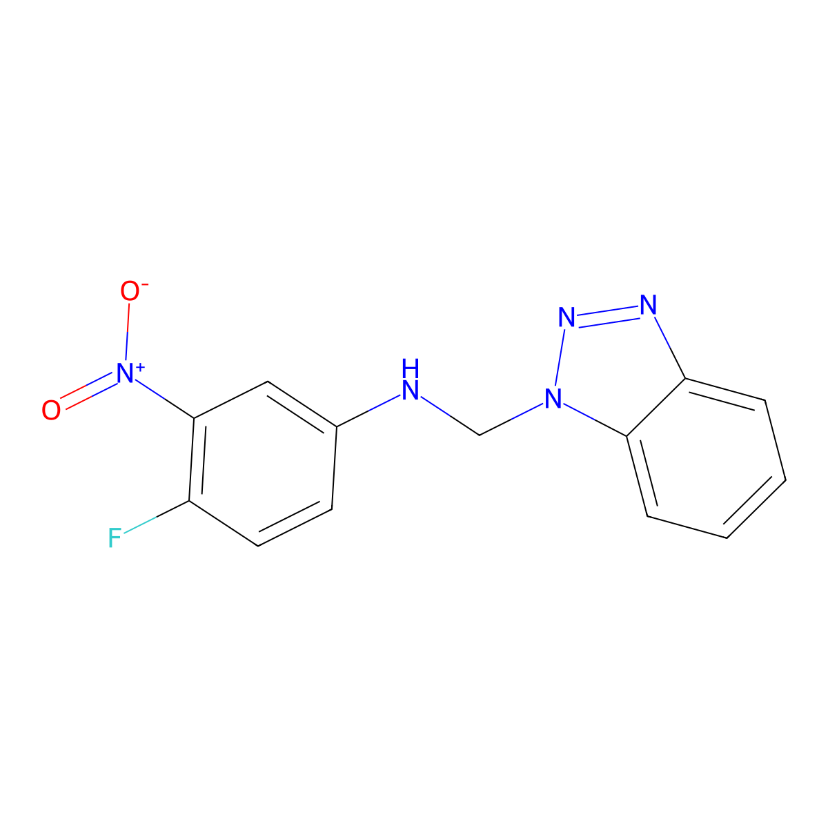 N-(1H-1,2,3-benzotriazol-1-ylmethyl)-4-fluoro-3-nitroaniline molecular structure, CAS 329079-70-1