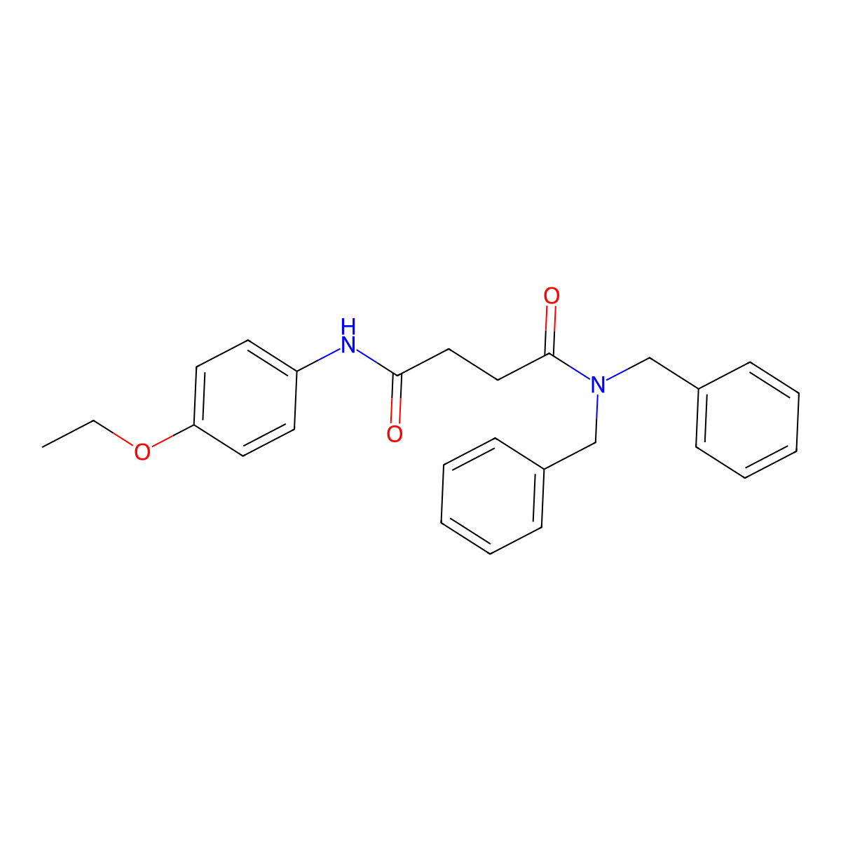 N',N'-dibenzyl-N-(4-ethoxyphenyl)butanediamide molecular structure, CAS 329079-74-5