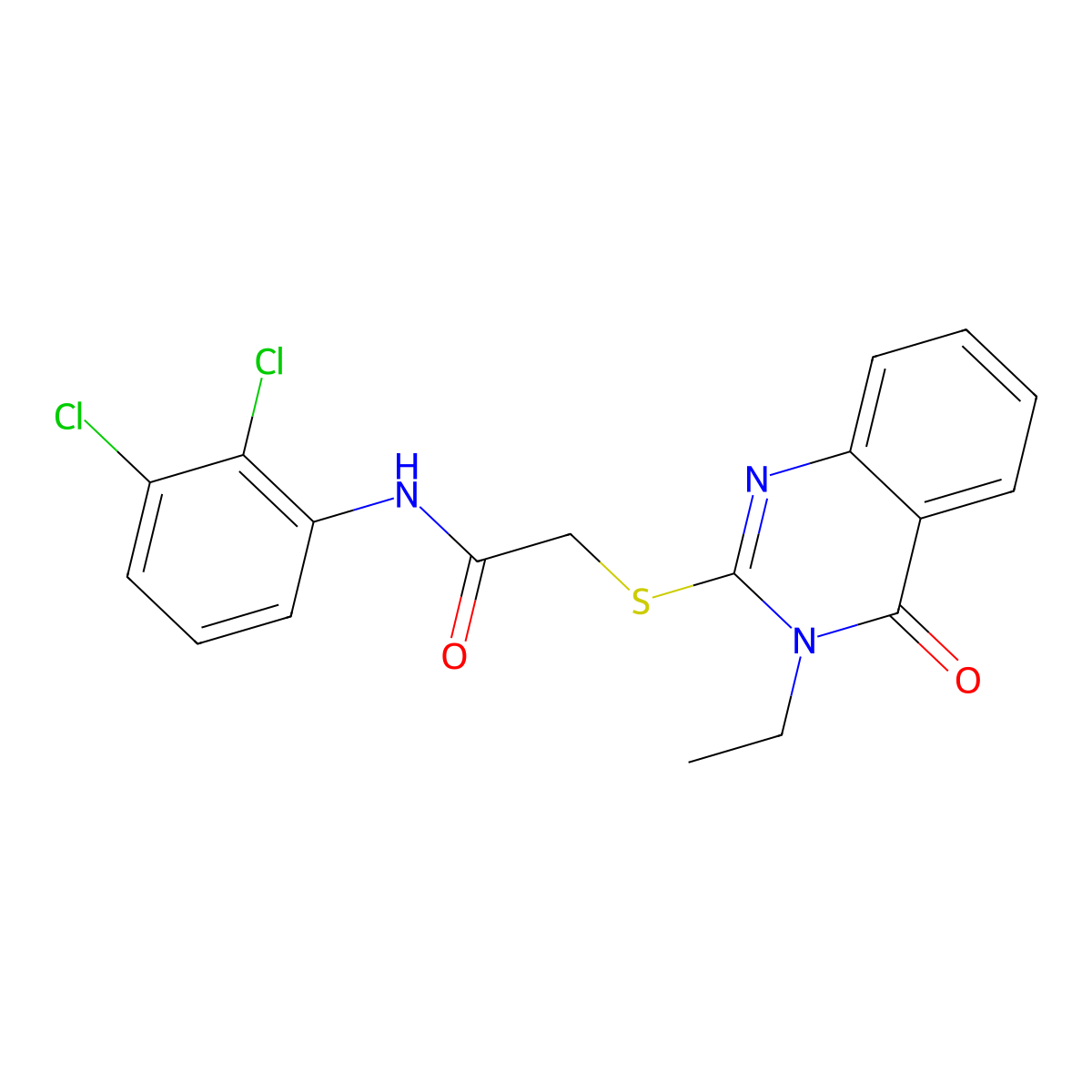 N-(2,3-dichlorophenyl)-2-[(3-ethyl-4-oxo-3,4-dihydroquinazolin-2-yl)sulfanyl]acetamide molecular structure, CAS 329079-81-4