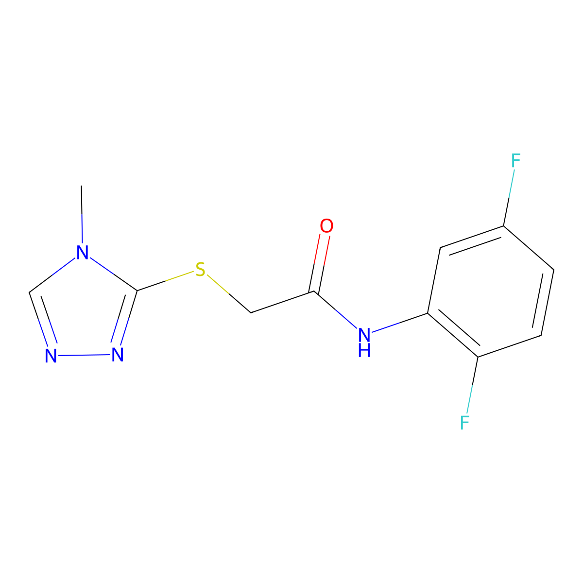 N-(2,5-difluorophenyl)-2-[(4-methyl-4H-1,2,4-triazol-3-yl)sulfanyl]acetamide molecular structure, CAS 329079-82-5