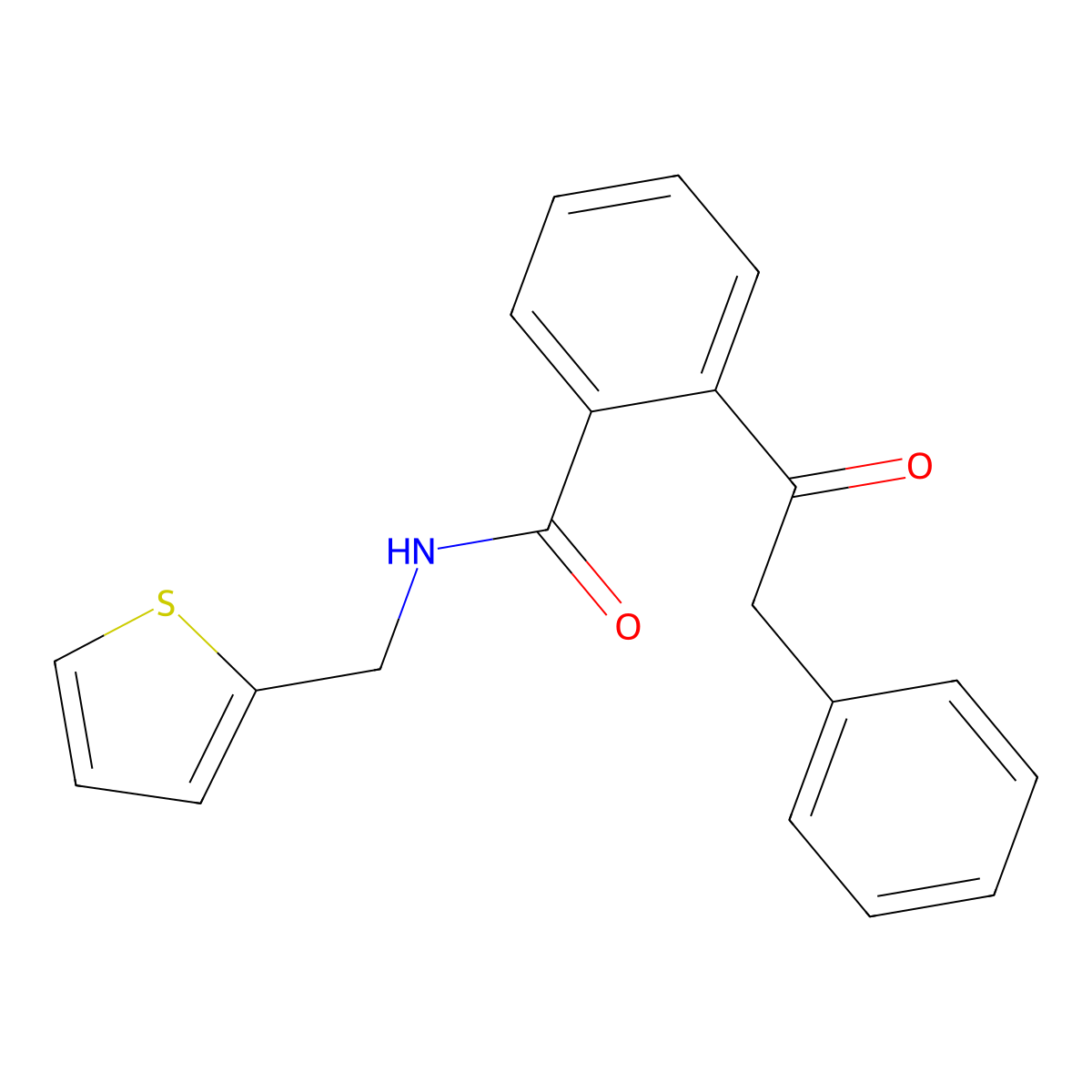 2-(2-phenylacetyl)-N-(thiophen-2-ylmethyl)benzamide molecular structure, CAS 329079-83-6